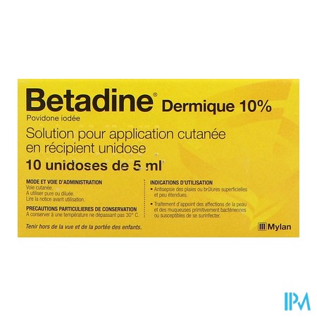 vignette BETADINE 10% SOL DERMIQUE 5ML 10