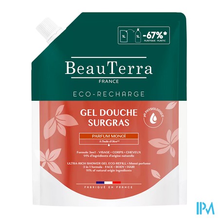 vignette BEAUTERRA GEL DCHE SURG MONOI ECO-RECH 1L