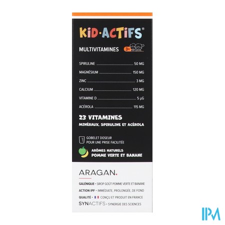 produit ARAGAN KIDACTIFS MULTIVITACTIFS FL125ML