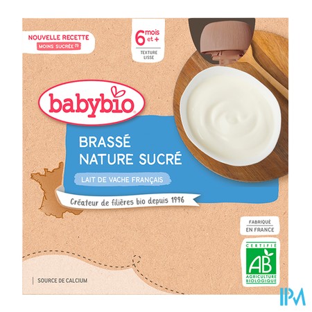 vignette BABYBIO GOURD BRASSE NATURE SUCRE 4X85G