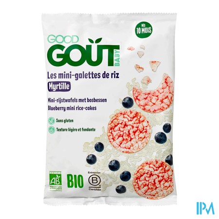 vignette GOOD GOUT MINI GALETTES RIZ MYRTILLE 40G
