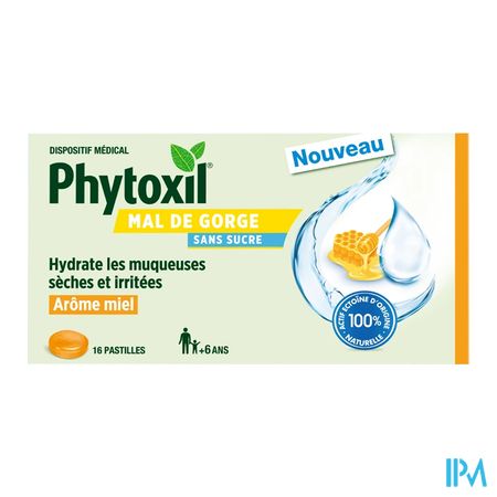 vignette PHYTOXIL GORGE IRRITEE MIEL 16 PASTILLES