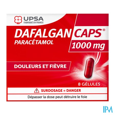 vignette DAFALGANCAPS 1000MG 8GEL