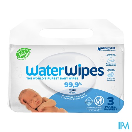 vignette WATERWIPES LINGETTES COMPOSTABLES BB 3X60