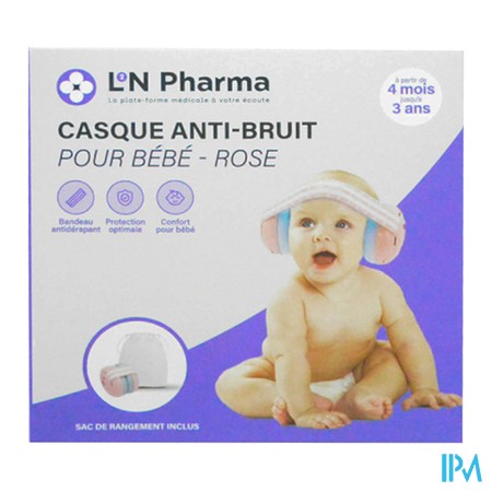 vignette L2N CASQUE ANIT BRUIT BEBE ROSE