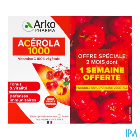 produit AZINC VEGETAL ACEROLA 1000 LOT DE 2
