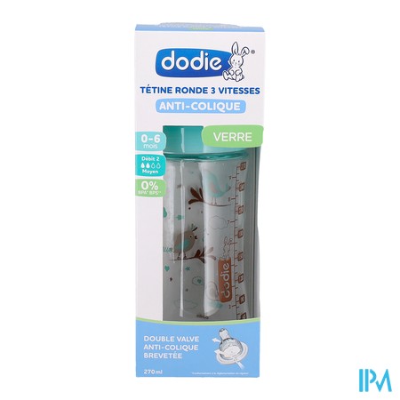 vignette DODIE BIB 3 INIT+A/COL VERRE 270ML 0-6M V