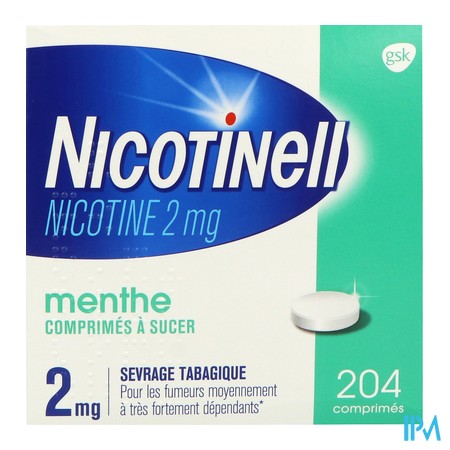 vignette NICOTINELL 2MG CPR SUCER MENTHE204
