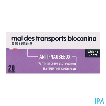 vignette BIOCANINA MAL DES TRANSPORTS 20CP