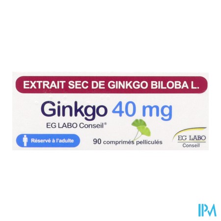 produit GINKGO EGC 40MG CPR BT90