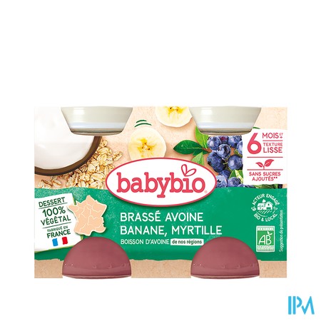vignette BABYBIO BRASSE AVOINE BANANE&amp;MYRTI 2X130G