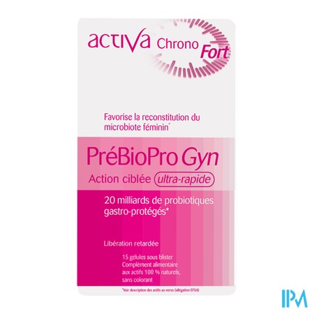 vignette ACTIVA CHRONO PREBIOPRO GYN GELU BT15