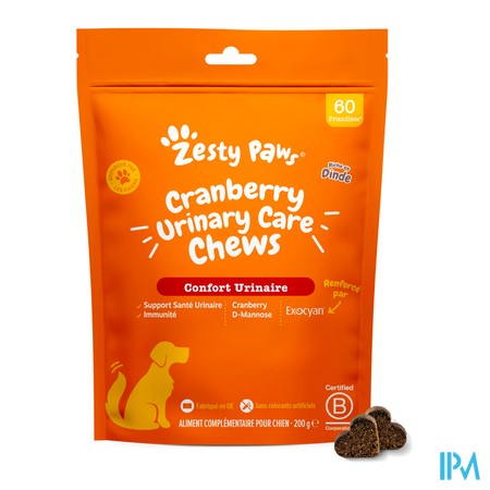 produit ZESTY PAWS CRANBERRY URINARY CARE 60