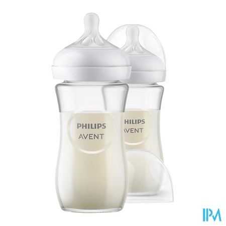 vignette AVENT BIB NAT RESPONSE 260ML VERRE X2