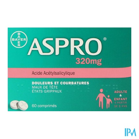 vignette ASPRO 320MG CPR 60