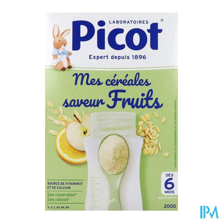 vignette PICOT MES CEREALES FRUITS DES 6M 200G