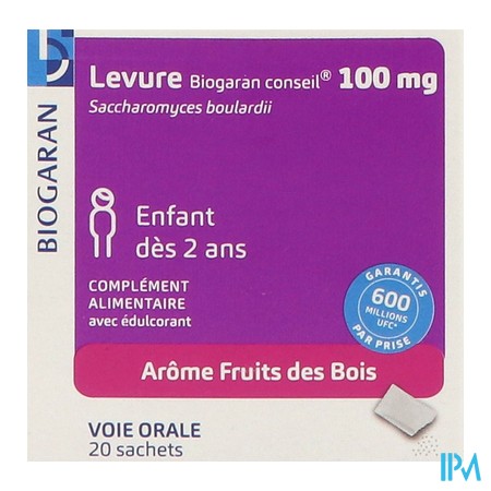 vignette LEVURE BGR 100MG PDR SACH 20
