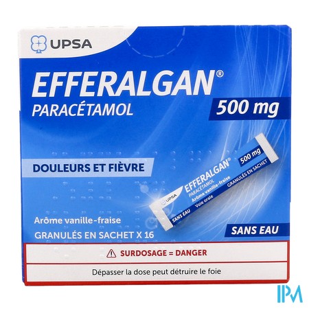 produit EFFERALGAN 500MG VANIL/FRAI SACH16