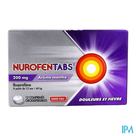 vignette NUROFENTABS 200MG CPR ORODISP 12
