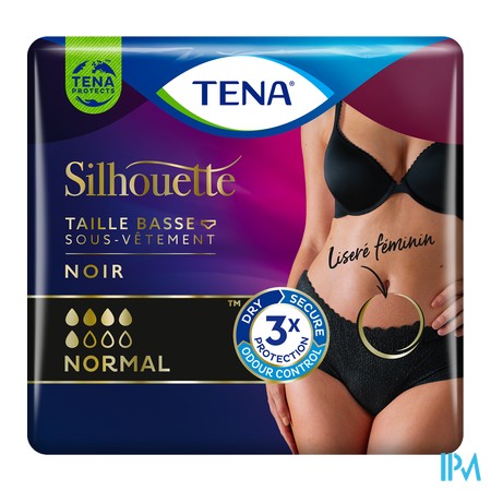 vignette TENA SILHOUETTE NORM NOIR LARG X9