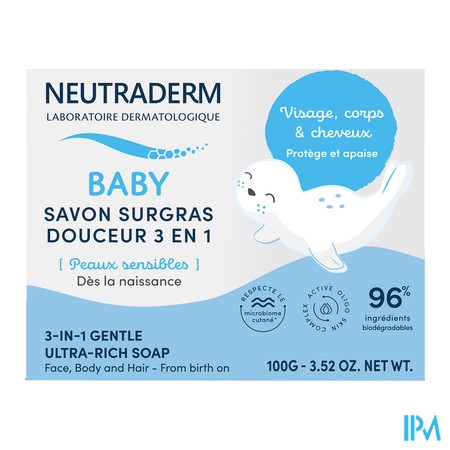 vignette NEUTRADERM SAVON SURGRAS 3 EN 1 100G