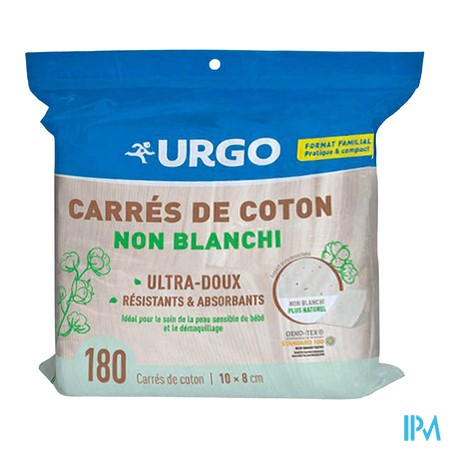 produit URGO CARRE COTON N/BLANCHIS SACHET 180