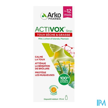 produit ACTIVOX GORGE ET TOUX SIROP 175ML
