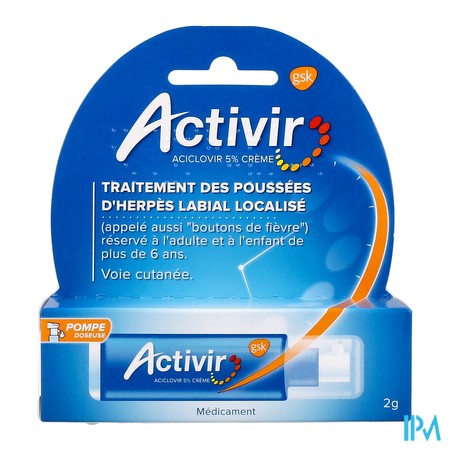 produit ACTIVIR 5% CR POMPE DOSE 2G