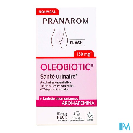vignette PRANAROM OLEOBIOTIC SANTE URINAIRE CAPS15