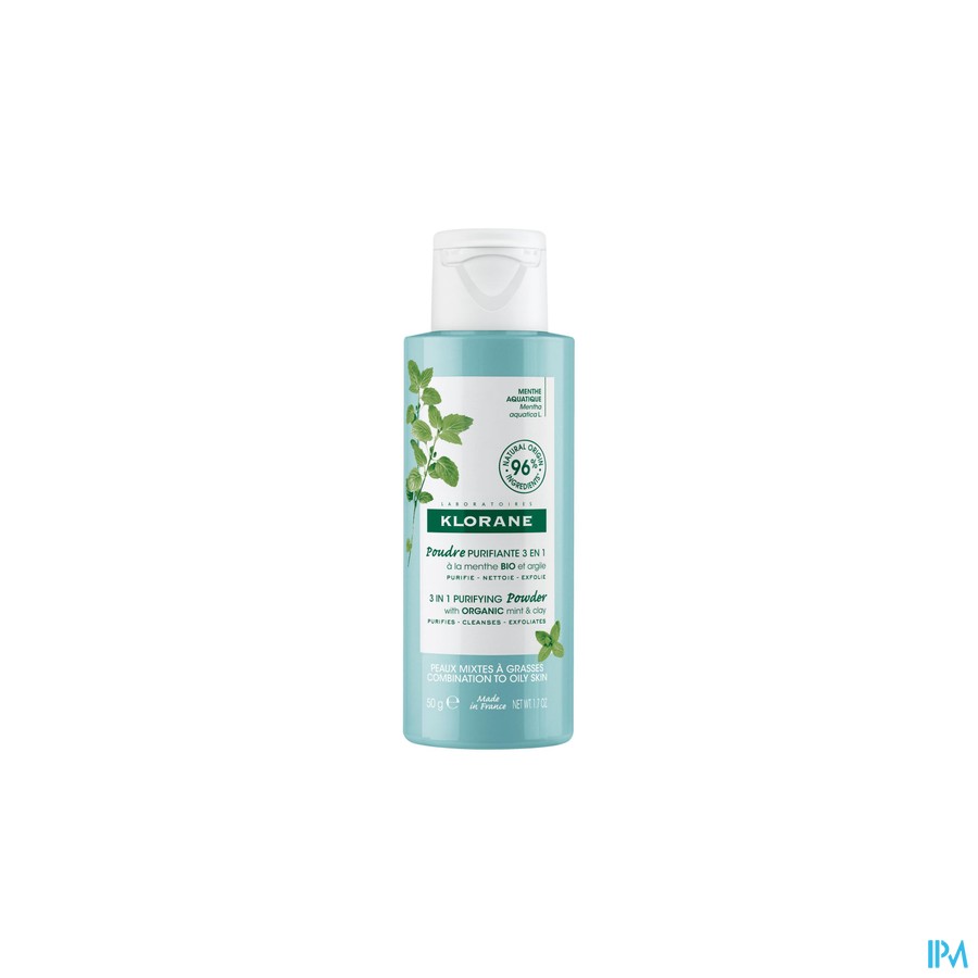 vignette KLORANE PDR NETT MENTHE AQUA 50G