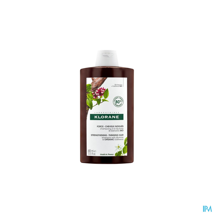 vignette KLORANE SHP F QUININE-EDELWEISS BIO 400ML