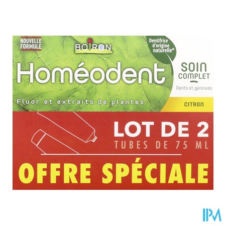 vignette BOIRON HOMEODENT CITRON SOIN CPLT 75MLX2