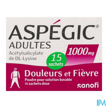 vignette ASPEGIC  1000MG    PDR SAC 15