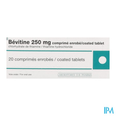 vignette BEVITINE 250MG CPR BT20