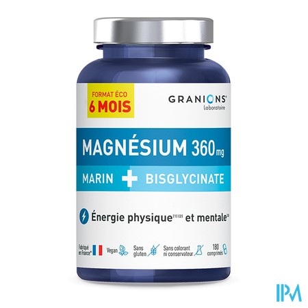 vignette GRANIONS DOUBLE MAGNESIUM 360MG 6 MOIS