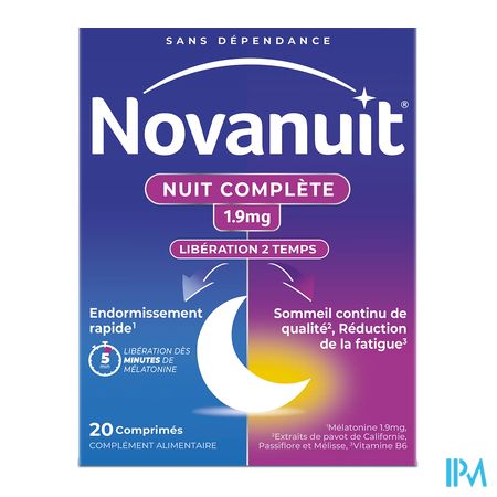 vignette NOVANUIT NUIT COMPLETE 1,9MG CPR 20