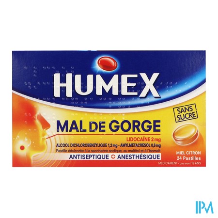 produit HUMEX MAL GORGE LIDOC MIEL P S/S24