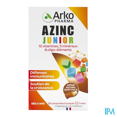 produit AZINC VITALITE JUNIOR COLA CPR 30