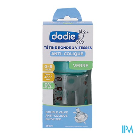 vignette DODIE BIB 3 INIT+A/COL VERRE 150ML 0-6M V