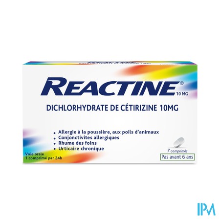 vignette REACTINE 10MG CPR SEC 7