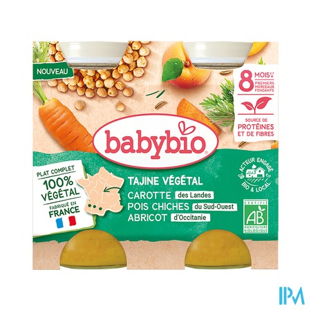 vignette BABYBIO TAJINE DE LEGUMES 6M 2X200G