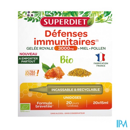 vignette SUPERDIET GELEE ROYALE 3000MG BIO 20X15ML