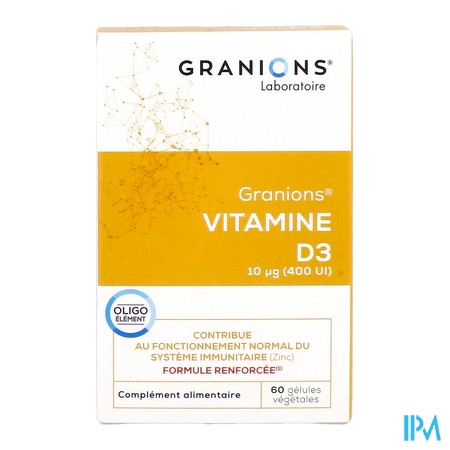 vignette GRANIONS EX VIT D3 10UG 60 GELULES