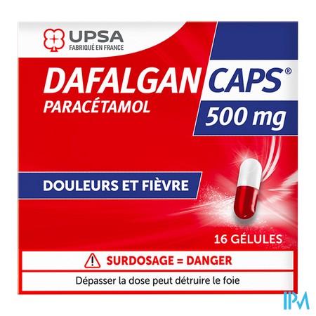 vignette DAFALGANCAPS 500MG 16GEL