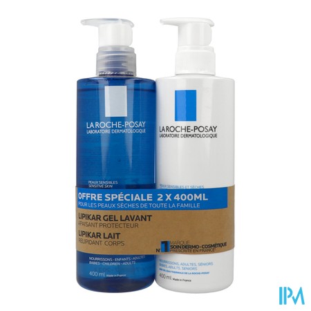 produit LIPIKAR GEL LAV 400ML+LAIT 400ML