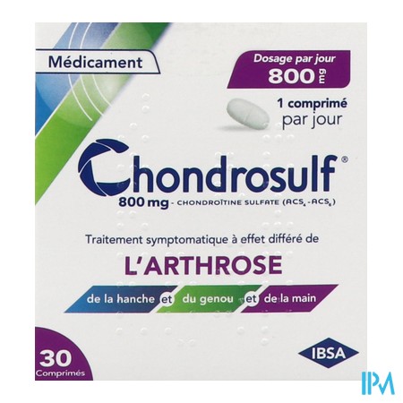 vignette CHONDROSULF 800MG CPR 30