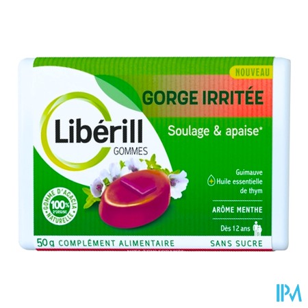 vignette LIBERILL GORGE IRRITEE GOMMES BT 50G