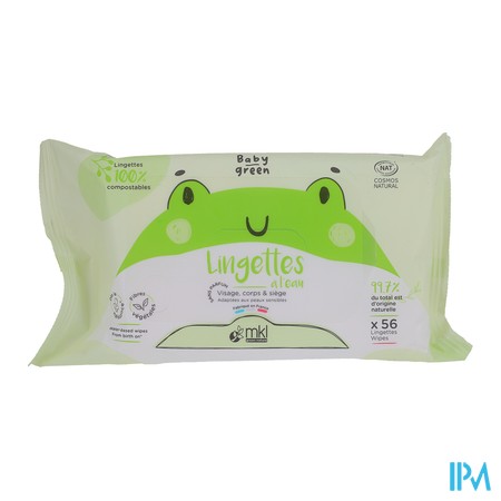 vignette MKL LINGETTES BEBE X60 BABY GREEN