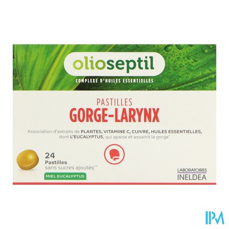 vignette OLIOSEPTIL GORGE/LARYNX PASTILLE24
