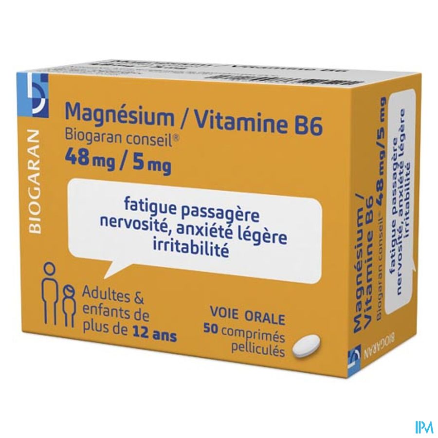 produit MAGNESIUM/B6 48MG/5MG BIOG C CPR50